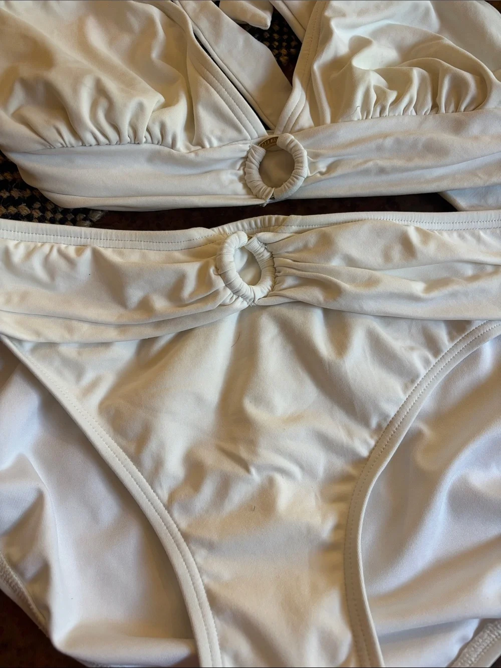 Michael Kors Cream Ring-Accent Bikini Set
